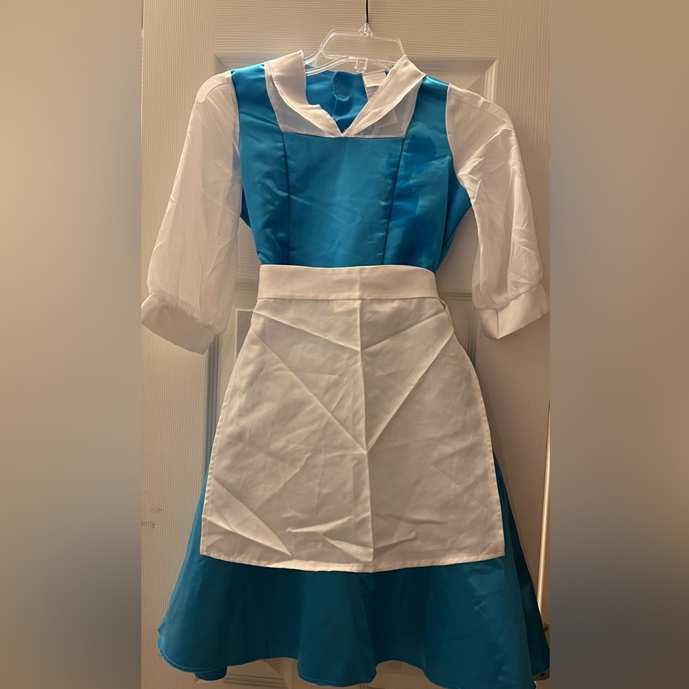DISNEY Princess Girl’s Village Belle Blue Dress with White Apron Size M(7/8)